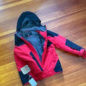 Spyder Kids Puffer Jacket in Red and Black